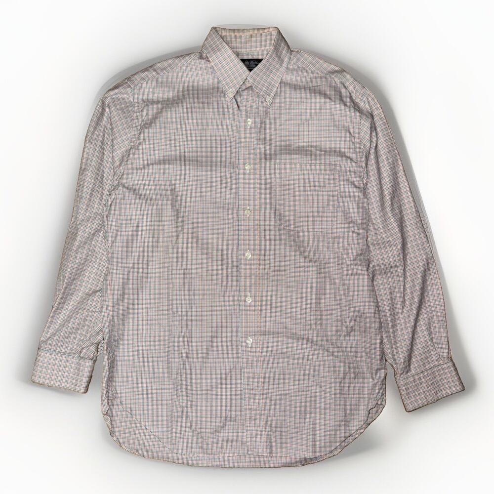 Brooks Brother Country Club Long Sleeve Plaid Button Shirt Medium 22x31